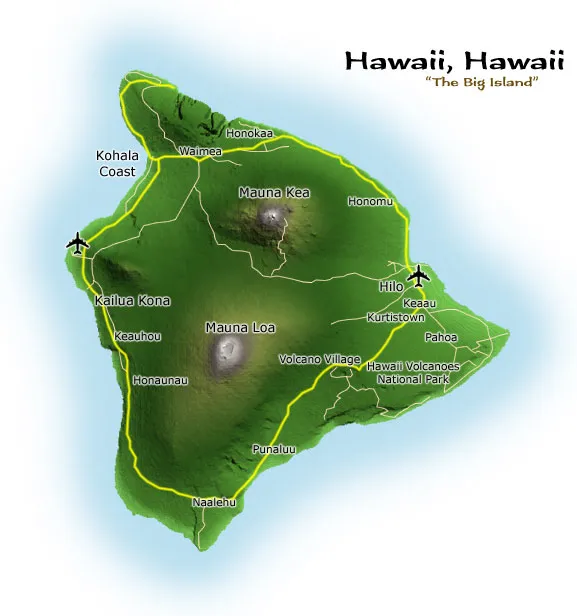 Map of the Big Island