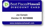 Best Places Hawaii Discount Card: card sample