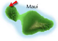 Map of Maui marking Stunning Vistas on Kapalua Hiking Trails, West Maui