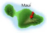 Map of Maui marking Leleiwi Lookout
