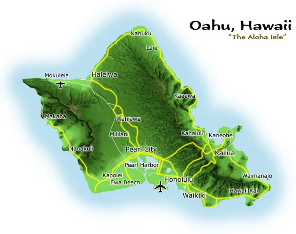 Map of Oahu: oahu map